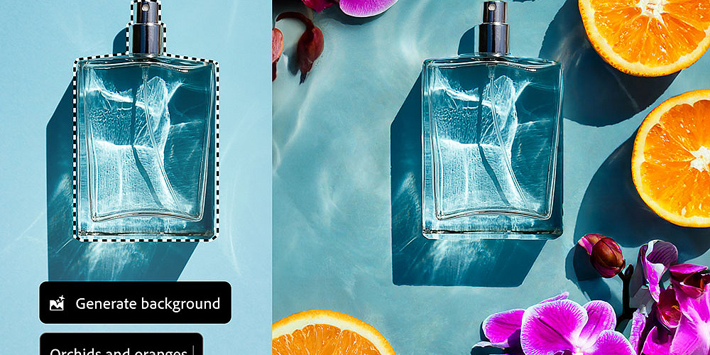 Adobe photoshop Generate Background Perfume
