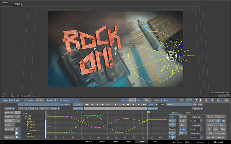 Autodesk flame Animation Editor Curves