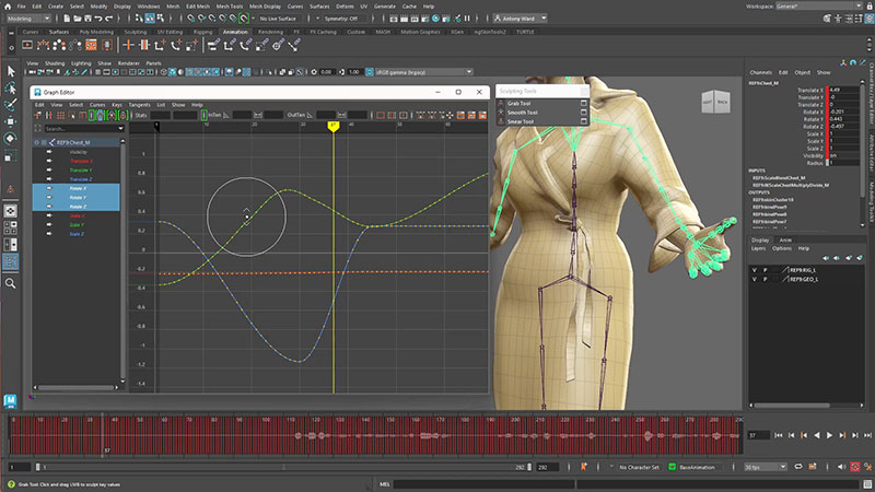 Autodesk maya animation curve brushes