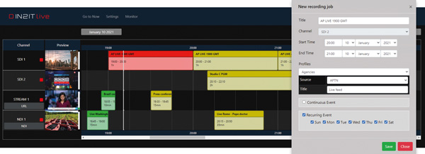 AJA IN2IT Live Scheduler