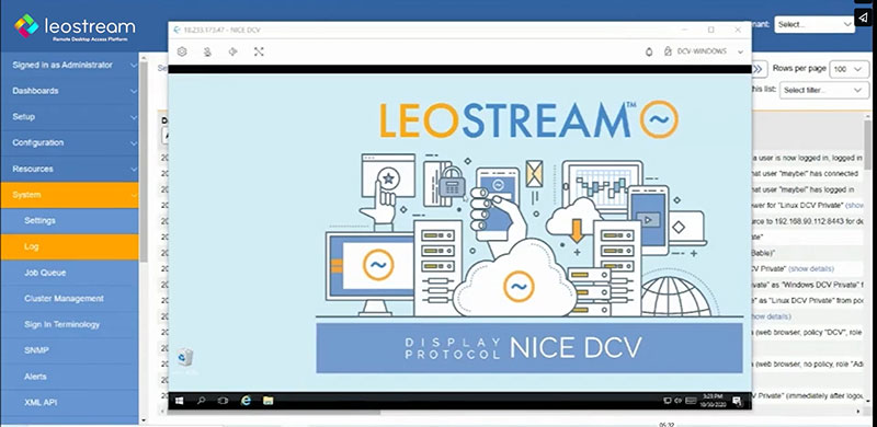 Leostream vsphere nice dcv