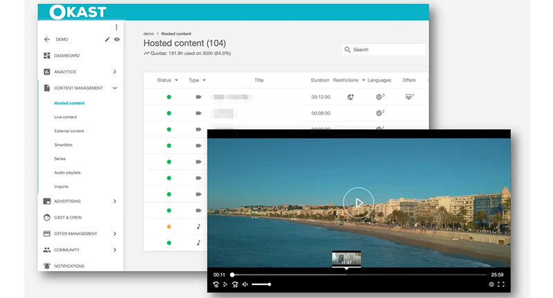 OKAST Implements BCNEXXT Vipe to Accelerate Streaming Monetisation at Scale BCNEXXT OKAST player