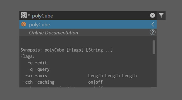 Autodesk maya type to find mel search mode