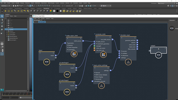 Autodesk Maya 2020 Bifrost MPMCloth