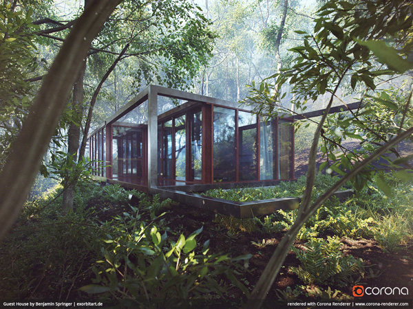 Corona renderer guesthouse Benjamin Springer