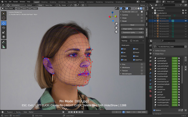KeenTools Adds FACS Blendshapes and New Topology for Facial Animators