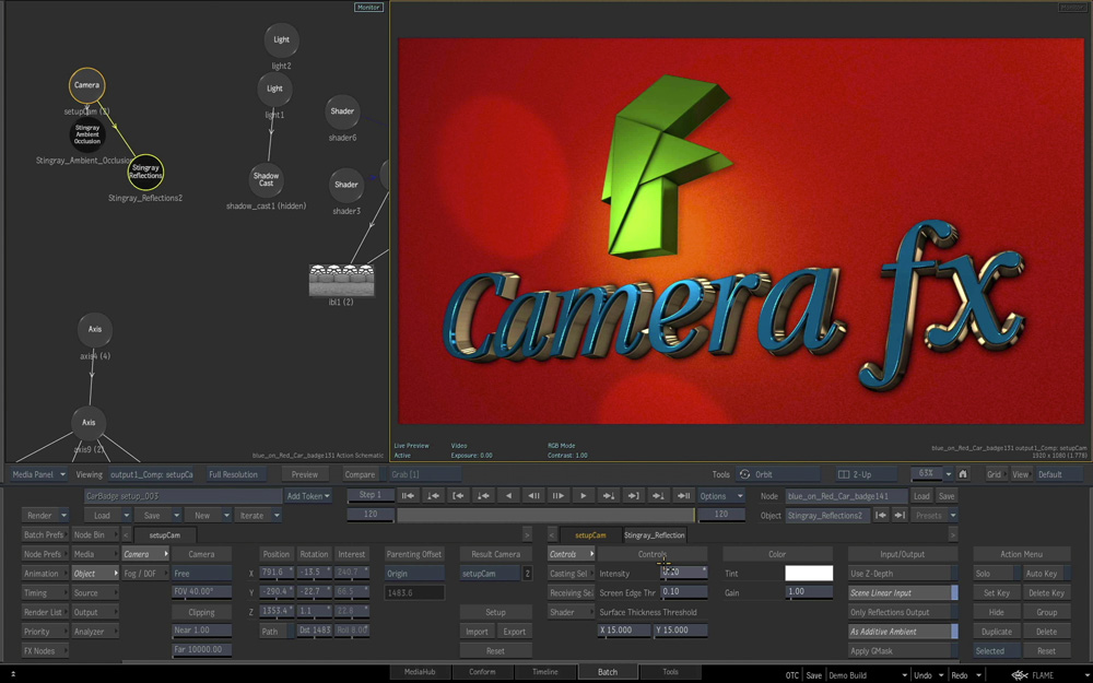 Autodesk Flame 2017 Camera FX 02 Reflections