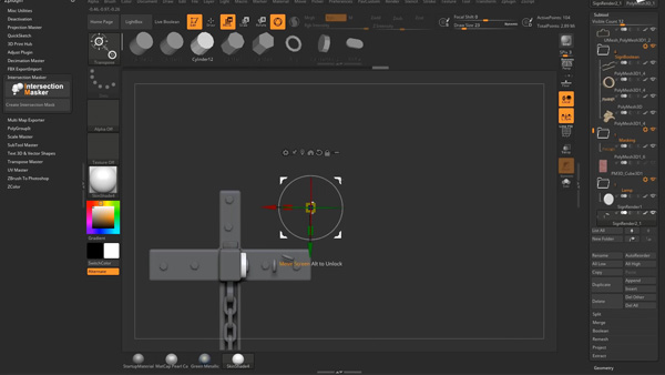 ZBrush2019 intersection masker