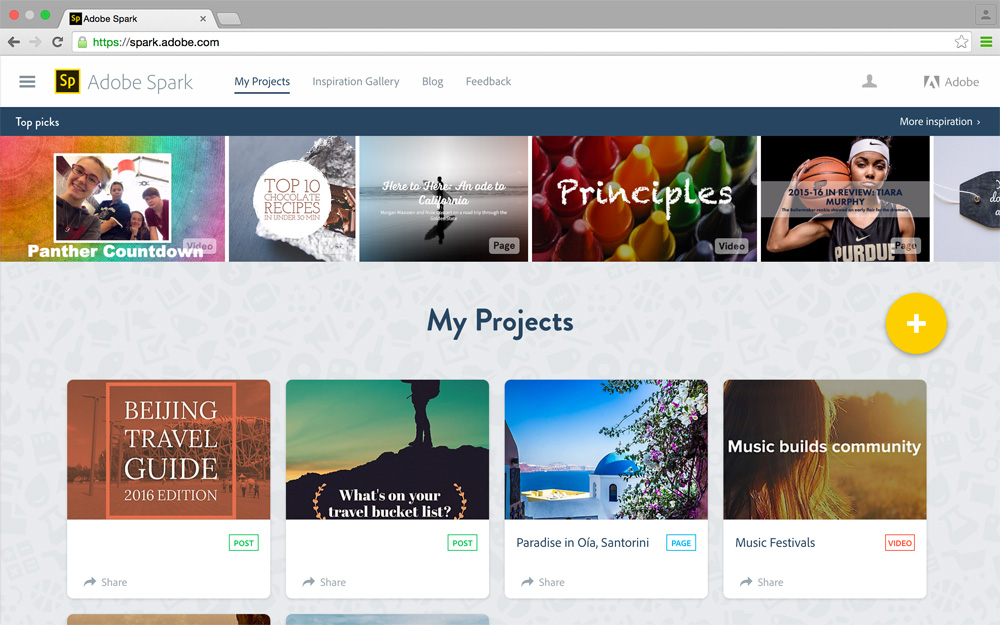 Adobe spark web projects1